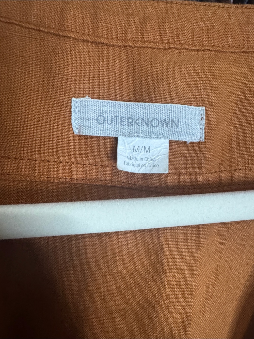 Outerknown Rust Orange Linen Button-Front Jumpsuit - Picture 4 of 7